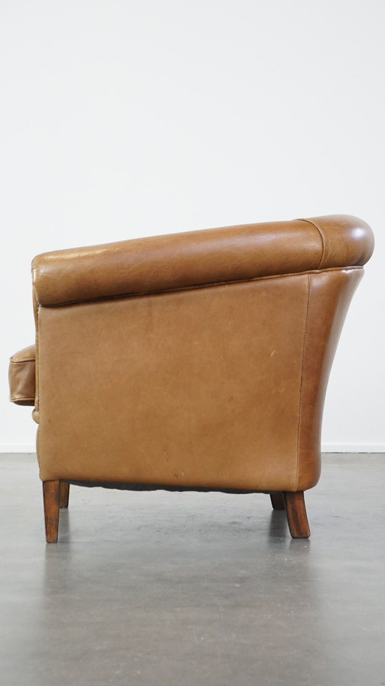 Image 1 of Fauteuil club en cuir de bœuf