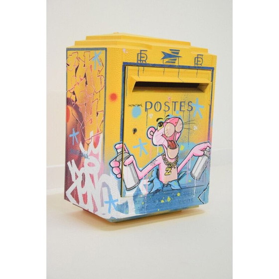Image 1 of Vintage 3 D Graffiti Letterbox Pink Panther Painting by Zenoy Street Art