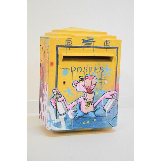 Image 1 of Vintage 3 D Graffiti Letterbox Pink Panther Painting by Zenoy Street Art