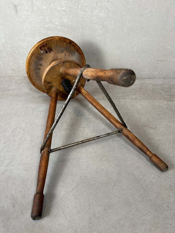 Image 1 of Tabouret réglable industriel vintage - hêtre
