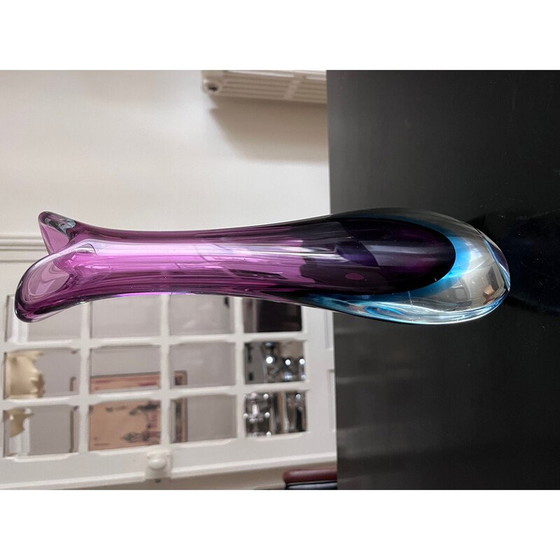 Image 1 of Vase vintage Summerso en verre de Murano par Flávio Poli, Italie, années 1960
