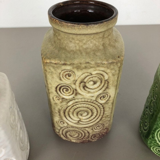 Image 1 of Ensemble de 3 vases en céramique vintage pour Scheurich, Allemagne 1970