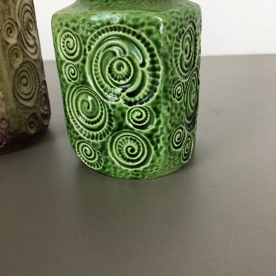 Image 1 of Ensemble de 3 vases en céramique vintage pour Scheurich, Allemagne 1970