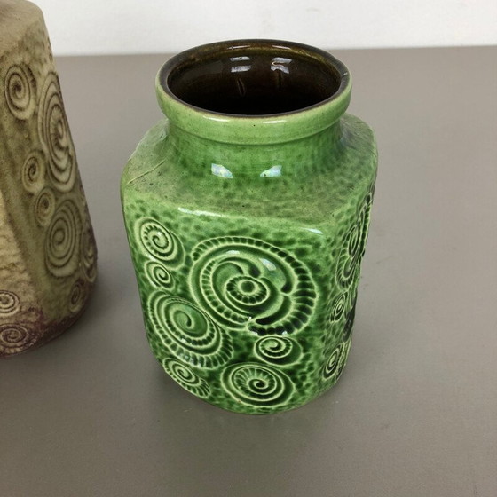 Image 1 of Ensemble de 3 vases en céramique vintage pour Scheurich, Allemagne 1970