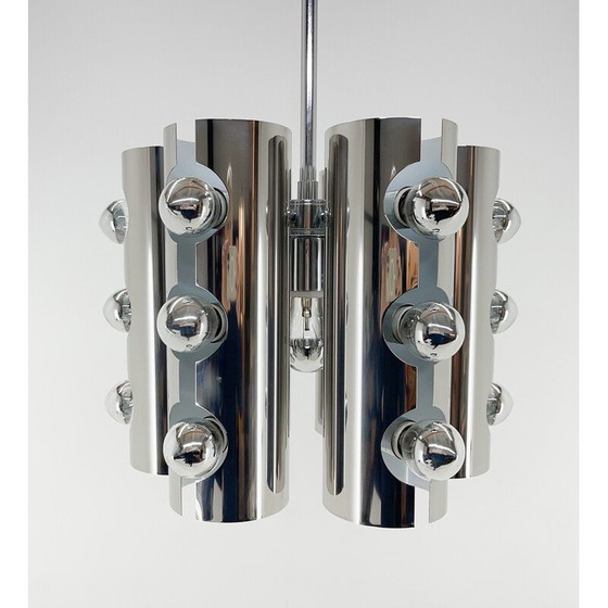 Image 1 of Lustre italien vintage en chrome, Italie années 1960