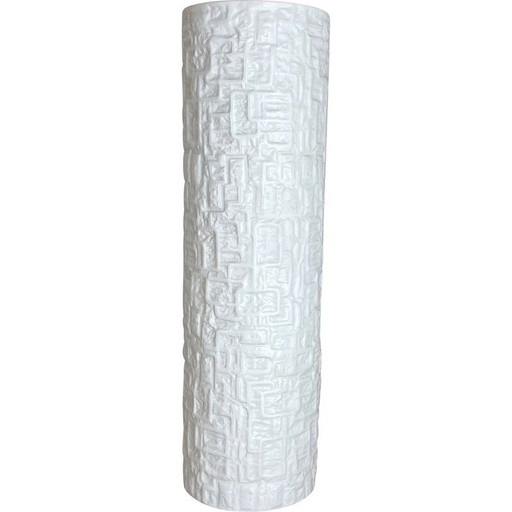 Vase vintage en porcelaine Op Art par Martin Freyer pour Rosenthal, Allemagne 1970