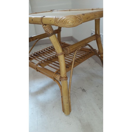 Image 1 of Table d'enfant vintage en rotin et bambou, 1960