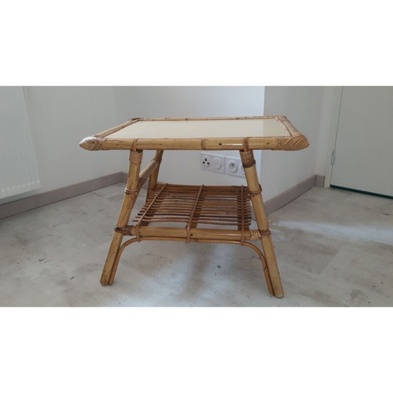Image 1 of Table d'enfant vintage en rotin et bambou, 1960