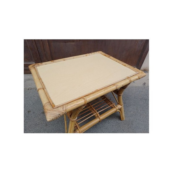 Image 1 of Table d'enfant vintage en rotin et bambou, 1960