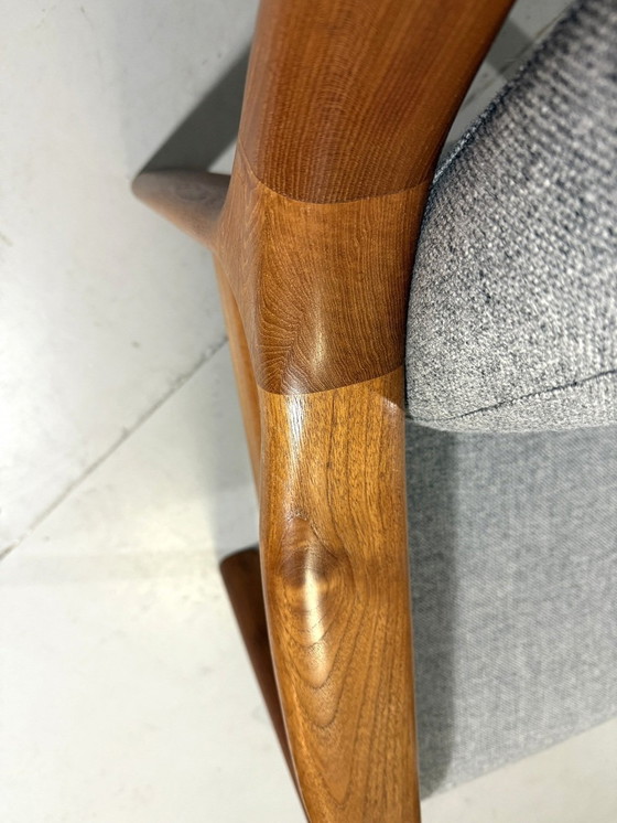 Image 1 of Emc Furniture Teck Armchair & Footstool Denmark 1970's