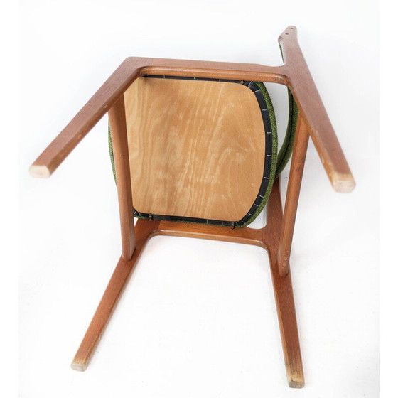 Image 1 of Ensemble de 4 chaises de salle à manger vintage en teck et tapisserie verte par Erik Buch pour O.D Møbler, 1960s