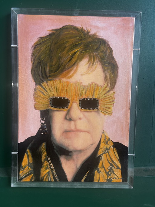 Tableau Portrait Pop Art - Hommage à Elton John