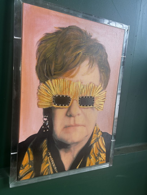 Tableau Portrait Pop Art - Hommage à Elton John