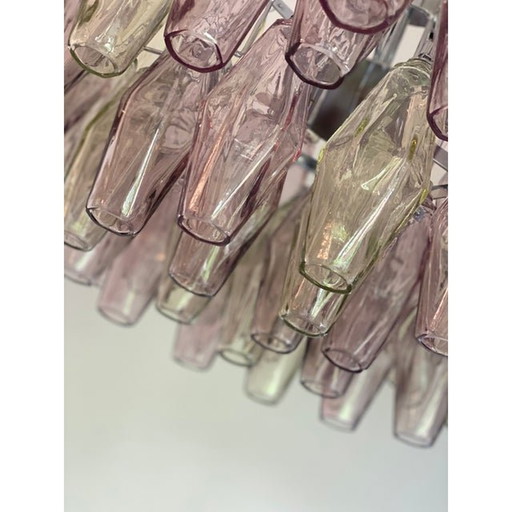 Lustre contemporain en verre de Murano multicolore "Poliedri" de style Venini