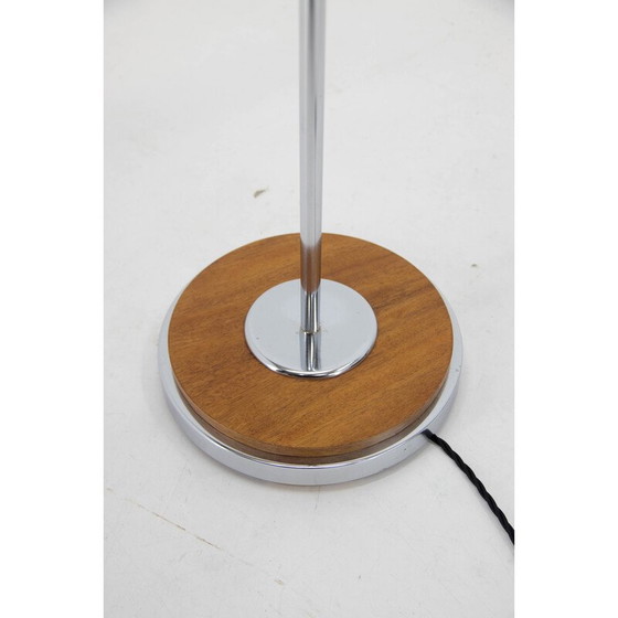 Image 1 of Lampadaire en chrome et bois du milieu du siècle, Tchécoslovaquie 1970