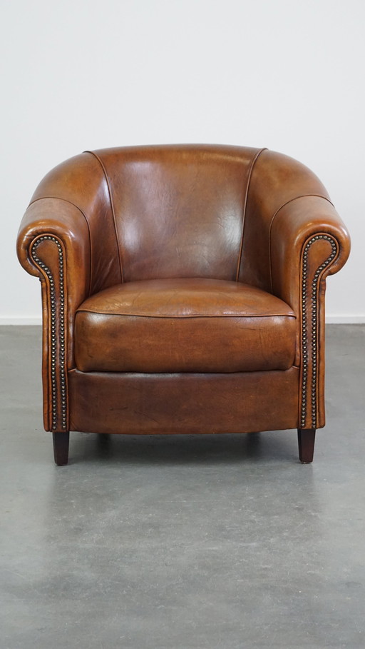 Fauteuil club en peau de mouton