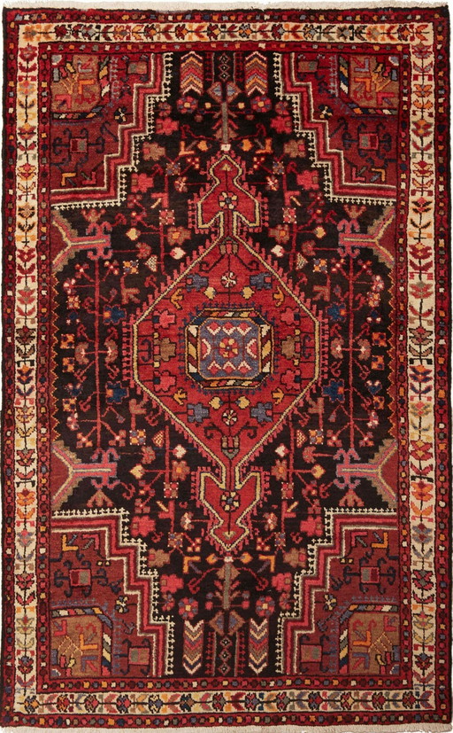 Tapis persan Hamadan noué à la main 193 X 120 cm n° 464589