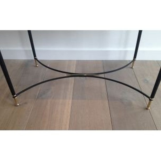 Image 1 of Table basse vintage en laiton et métal laqué, 1950