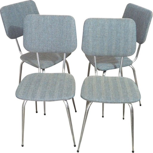 Ensemble de 4 chaises vintage retapissées