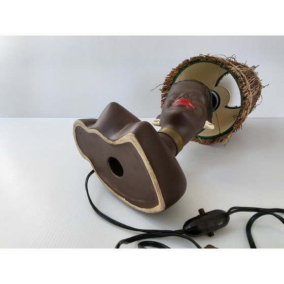 Image 1 of Lampe en paille vintage, 1950