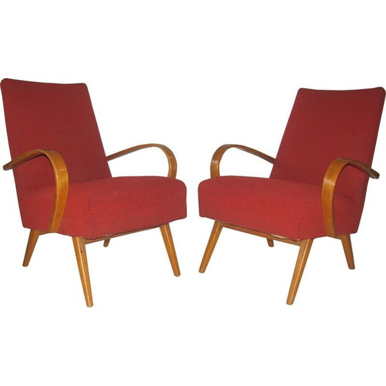 Image 1 of Paire de fauteuils vintage en bois courbé par Smidek pour Jitona, Tchécoslovaquie 1960