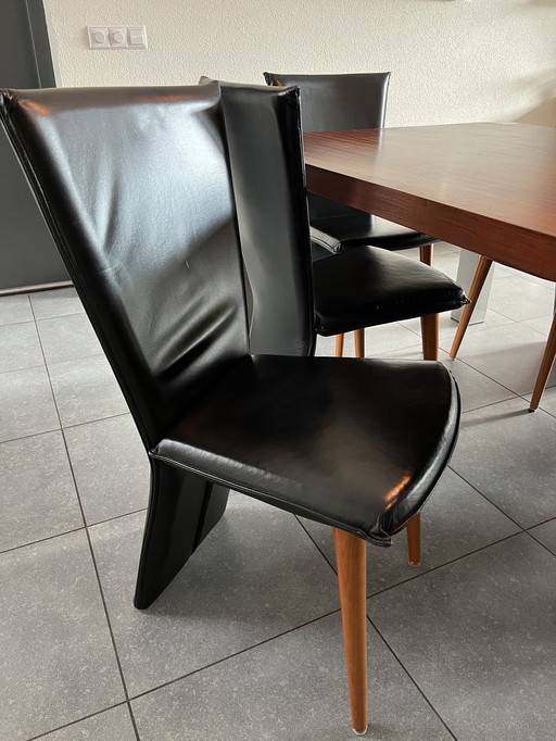 8x Chaises de salle à manger en cuir Interstar