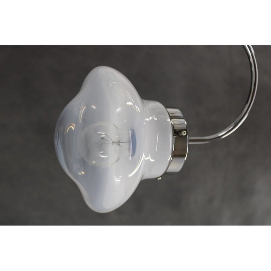 Image 1 of Lustre vintage en chrome et verre de Murano, Italie 1960