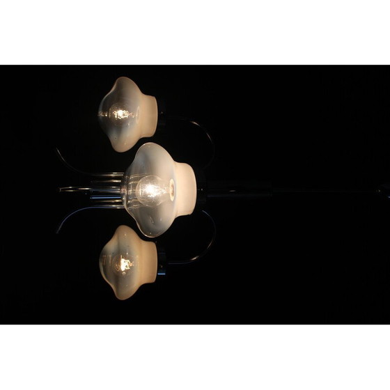 Image 1 of Lustre vintage en chrome et verre de Murano, Italie 1960