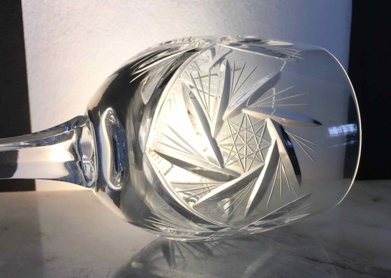 Image 1 of Ensemble De 12 Verres À Vin En Cristal De Bohême Taillé 