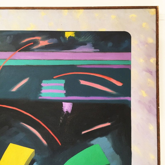 Image 1 of Peinture vintage "stratégie de l'oiseau sage" par Richard Frank, 1980