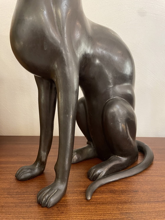 Image 1 of Statue de chat / chaton en bronze lourd, marquée A.Tiot