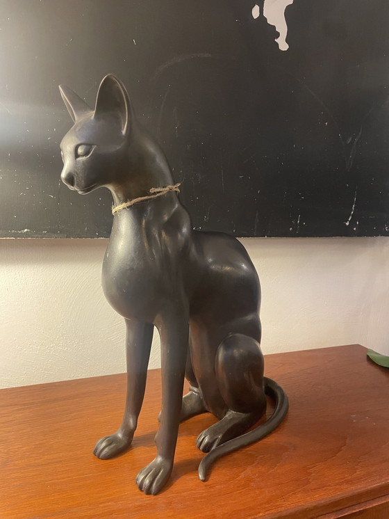 Image 1 of Statue de chat / chaton en bronze lourd, marquée A.Tiot