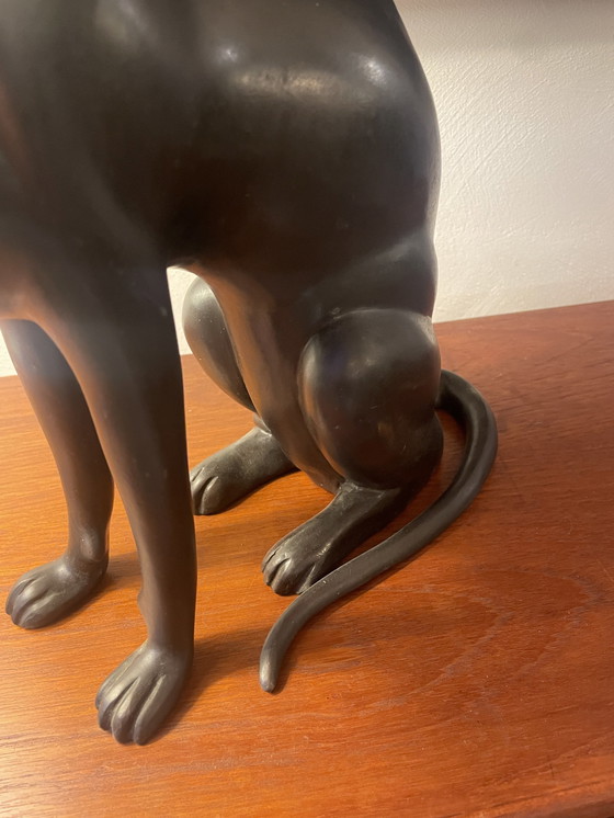 Image 1 of Statue de chat / chaton en bronze lourd, marquée A.Tiot