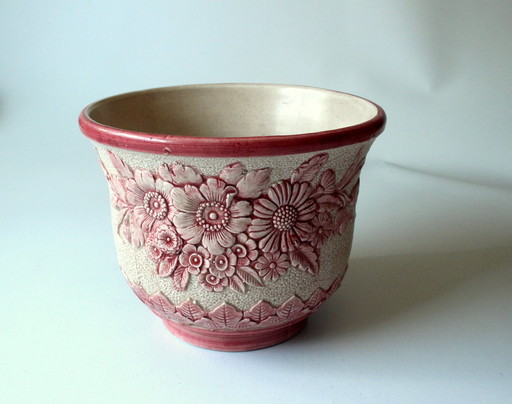 Pot de fleurs artistiquement conçu Céramique artisanale - Vintage