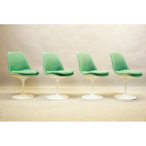 Image 1 of Ensemble de 4 chaises Tulip vintage en plastique Abs et tissu par Eero Saarinen pour Knoll International, 1959