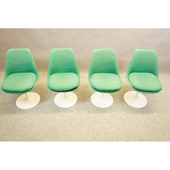 Image 1 of Ensemble de 4 chaises Tulip vintage en plastique Abs et tissu par Eero Saarinen pour Knoll International, 1959