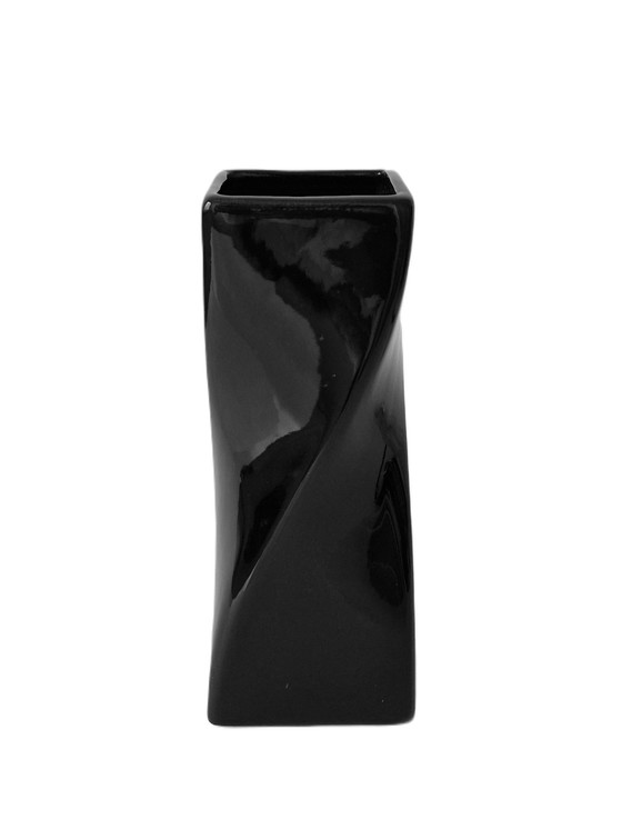 Image 1 of Vase torsadé noir vintage