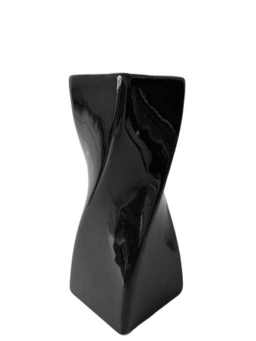 Vase torsadé noir vintage