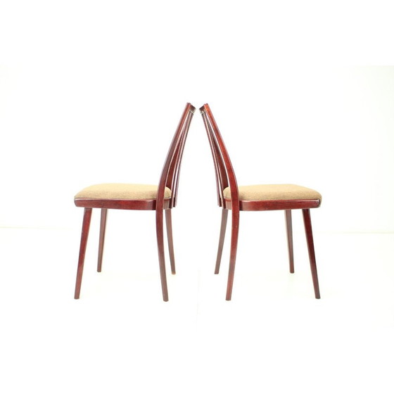 Image 1 of Ensemble de 4 chaises de salle à manger en bois vintage par Jitona, Tchécoslovaquie 1970