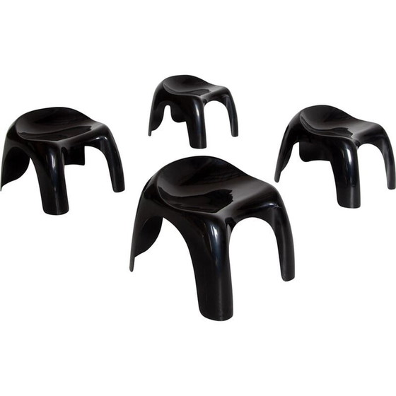 Image 1 of Ensemble de 4 tabourets empilables vintage pour enfants par Stacy Dukes pour Artemide, 1966s