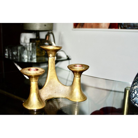 Image 1 of Chandelier vintage en bronze de Michael Harjes, Danemark 1960