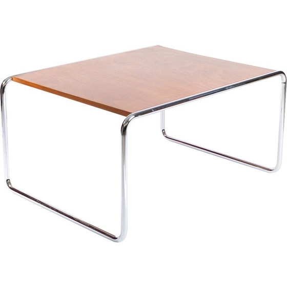 Image 1 of Table basse vintage en acier chromé et bois de hêtre par Drozd