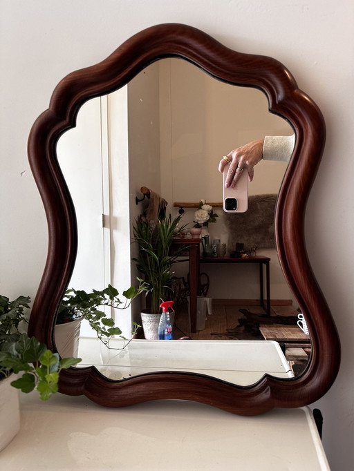 Miroir ancien en acajou