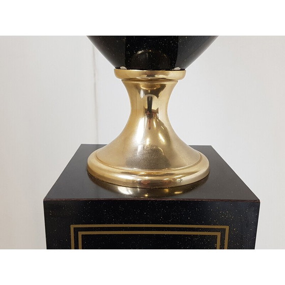 Image 1 of Lampadaire vintage de la Maison Le Dauphin en acier noir 1970