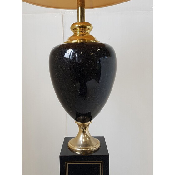 Image 1 of Lampadaire vintage de la Maison Le Dauphin en acier noir 1970