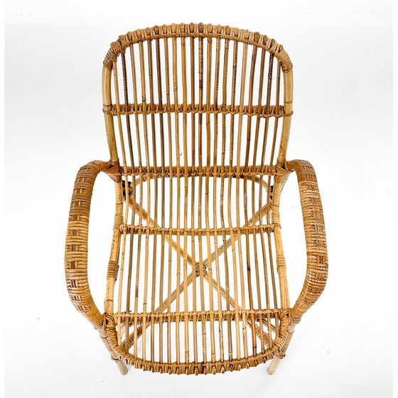 Image 1 of Fauteuil vintage en rotin, Tchécoslovaquie 1970