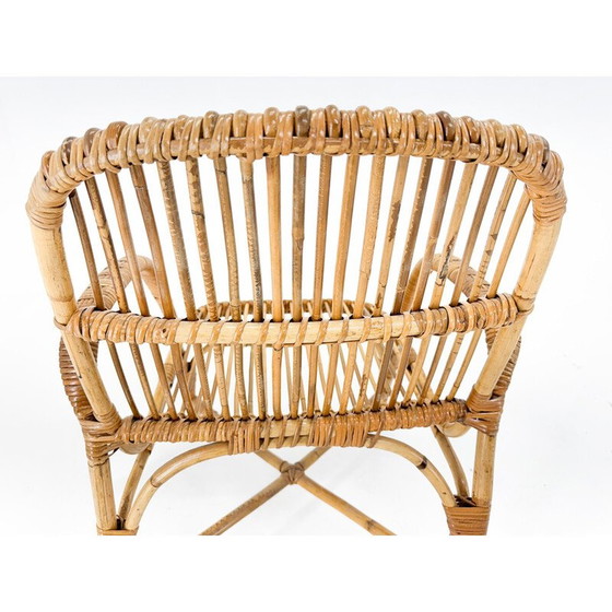 Image 1 of Fauteuil vintage en rotin, Tchécoslovaquie 1970