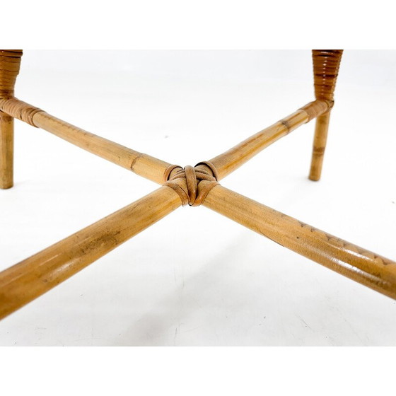 Image 1 of Fauteuil vintage en rotin, Tchécoslovaquie 1970