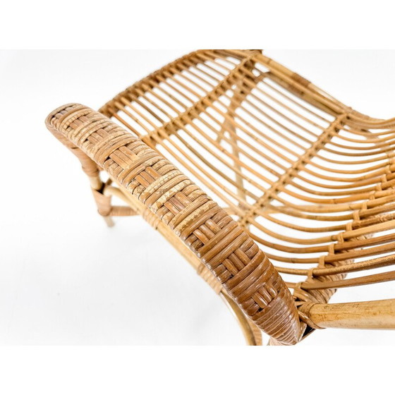 Image 1 of Fauteuil vintage en rotin, Tchécoslovaquie 1970