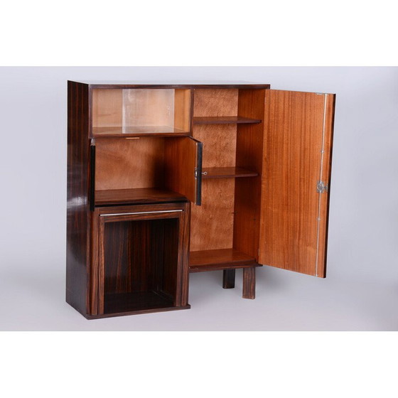 Image 1 of Secretaire Vintage Art Deco en verre opaxite, Tchécoslovaquie 1930